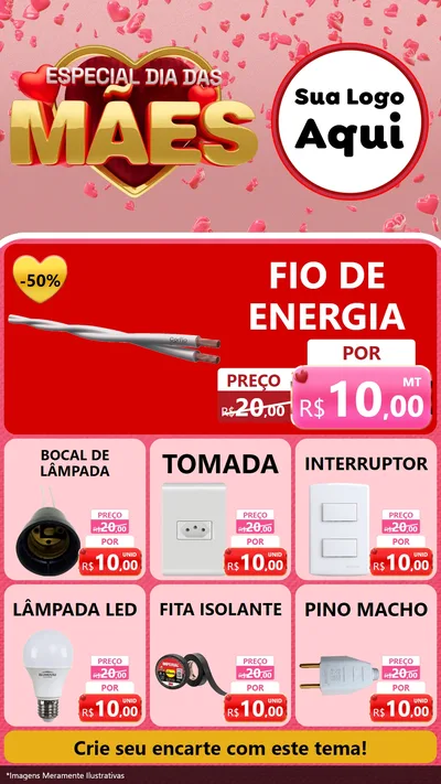 Modelo de Rede Social para Stories com o tema Especial Dia Das Mães para Materiais Elétricos