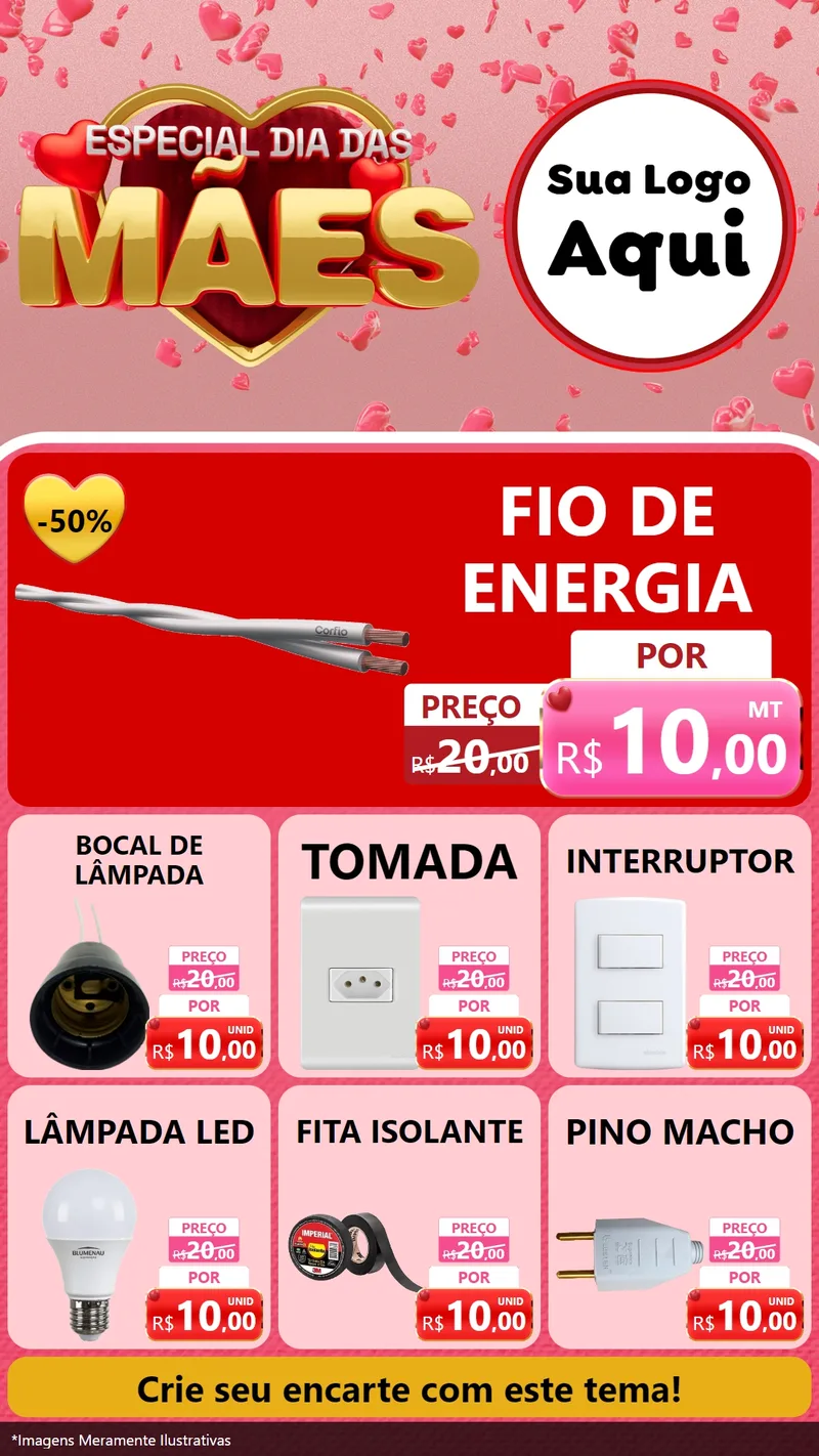 Modelo de Rede Social para Stories com o tema Especial Dia Das Mães para Materiais Elétricos