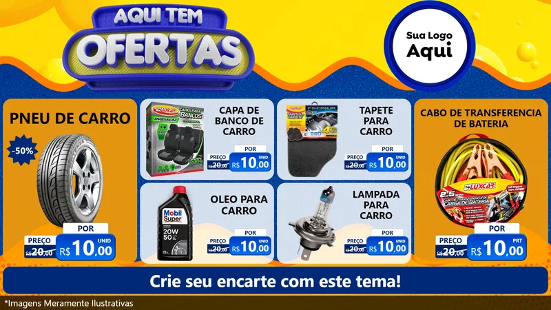 Modelo de TV para TV Horizontal com o tema Aqui Tem Ofertas para Auto peças