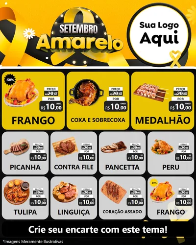 Modelo de Rede Social para Feed Instagram com o tema Setembro Amarelo para Assados