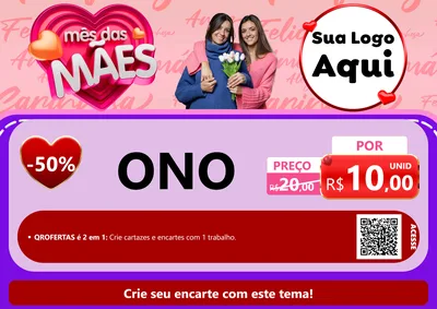 Modelo de Cartaz para Cartaz A4 Horizontal com o tema Mês Das Mães para Óticas