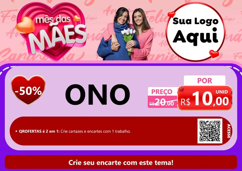 Modelo de Cartaz para Cartaz A4 Horizontal com o tema Mês Das Mães para Óticas