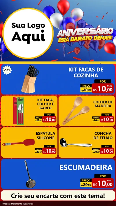Modelo de TV para TV Vertical com o tema Aniversário para Utilidades Domésticas