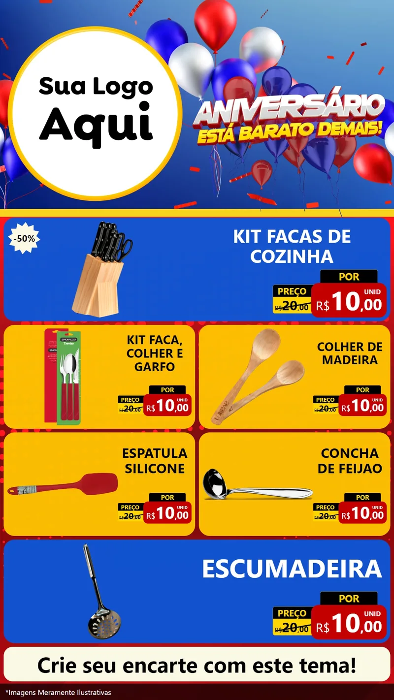 Modelo de TV para TV Vertical com o tema Aniversário para Utilidades Domésticas