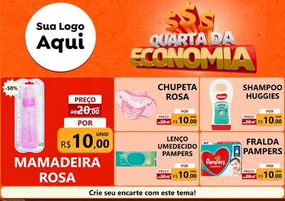 Modelo de Encarte para Encarte A4 Horizontal com o tema Quarta da Economia para Bebês