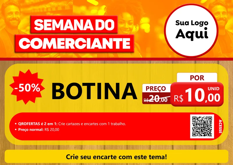 Modelo de Cartaz para Cartaz A4 Horizontal com o tema Semana do Comerciante para Agropecuária