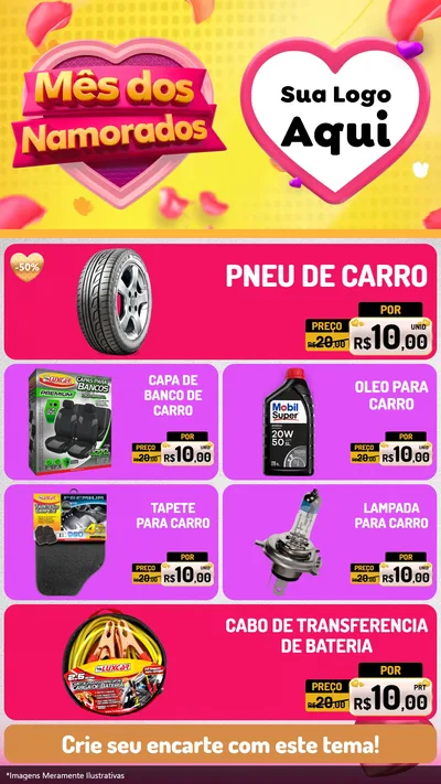 Modelo de TV para TV Vertical com o tema Mês dos Namorados para Auto peças