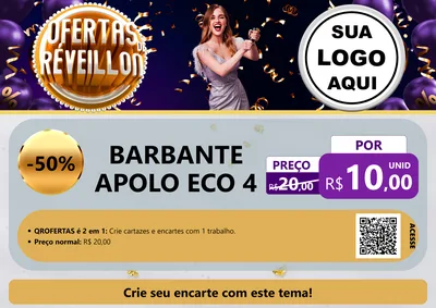 Modelo de Cartaz para Cartaz A4 Horizontal com o tema Ofertas de Réveillon para Armarinho e Aviamentos