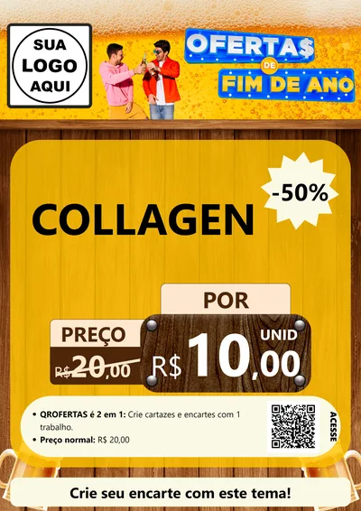 Modelo de Cartaz para Cartaz A4 Vertical com o tema Ofertas de Fim de Ano para Suplementos alimentares