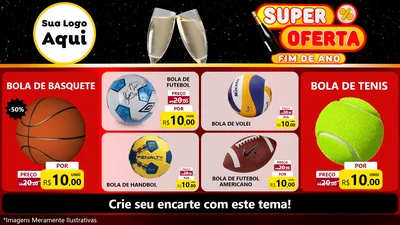 Modelo de TV para TV Horizontal com o tema Super Oferta Fim de Ano para Artigos Esportivos