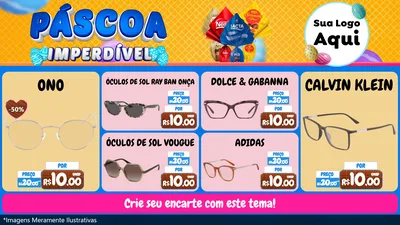 Modelo de TV para TV Horizontal com o tema Páscoa Imperdível para Óticas