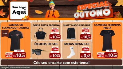 Modelo de TV para TV Horizontal com o tema Especial Outono para Roupas e acessórios