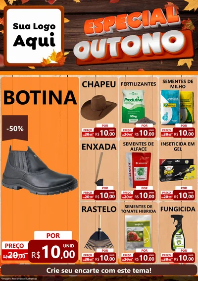 Modelo de Encarte para Encarte A4 Vertical com o tema Especial Outono para Agropecuária