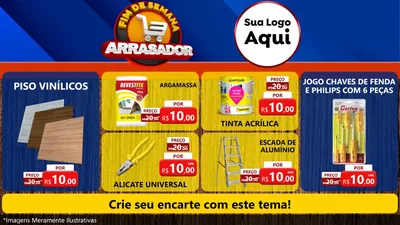 Modelo de TV para TV Horizontal com o tema Fim De Semana Arrasador para Material para Construção