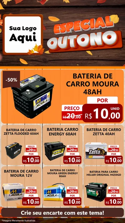 Modelo de Rede Social para Stories com o tema Especial Outono para Baterias Elétricas