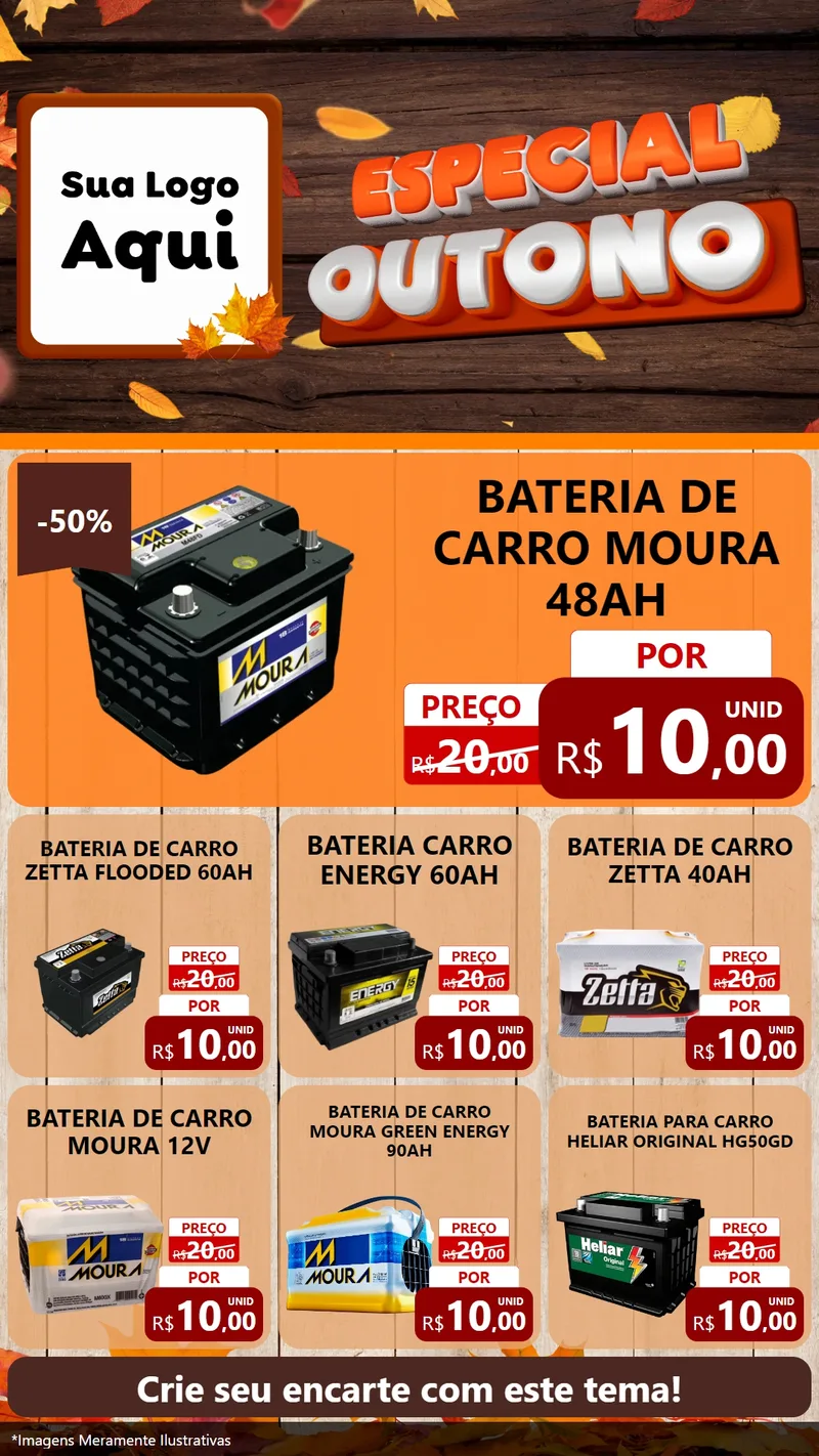 Modelo de Rede Social para Stories com o tema Especial Outono para Baterias Elétricas