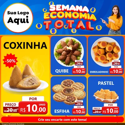 Modelo de Rede Social para Feed Facebook com o tema Semana Economia Total para Salgadaria