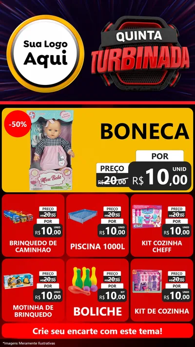 Modelo de Rede Social para Stories com o tema Quinta Turbinada para Brinquedos
