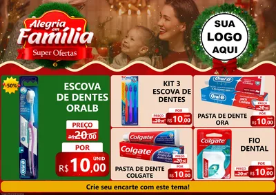 Modelo de Encarte para Encarte A4 Horizontal com o tema Alegria Em Família - Super Ofertas para Higiene Pessoal