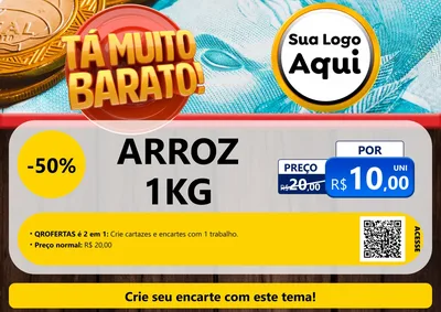 Modelo de Cartaz para Cartaz A4 Horizontal com o tema Está Muito Barato para Supermercado