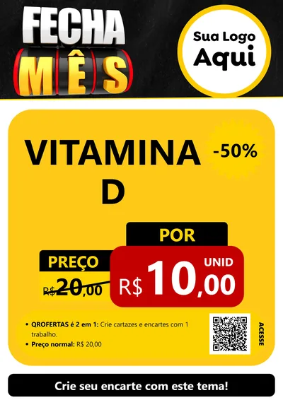 Modelo de Cartaz para Cartaz A4 Vertical com o tema Fecha Mês para Farmácia