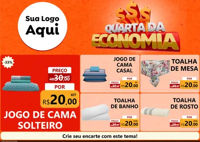 Modelo de Encarte para Encarte A4 Horizontal com o tema Quarta da Economia para Cama, Mesa e Banho