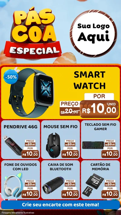 Modelo de Rede Social para Stories com o tema Páscoa Especial para Informática