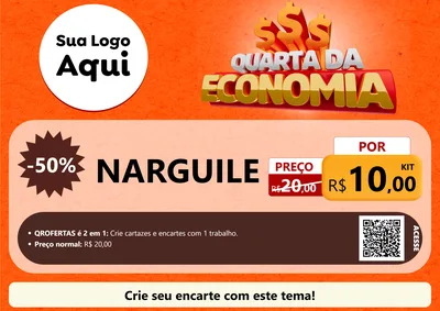 Modelo de Cartaz para Cartaz A4 Horizontal com o tema Quarta da Economia para Tabacaria