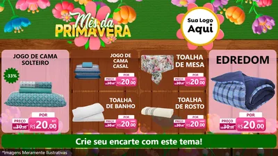 Modelo de TV para TV Horizontal com o tema Mês da Primavera para Cama, Mesa e Banho