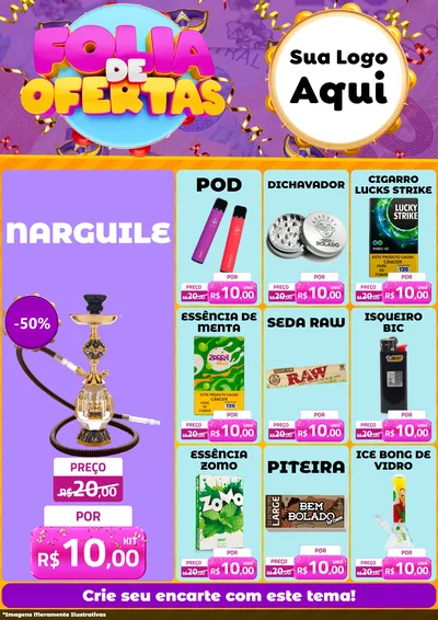 Modelo de Encarte para Encarte A4 Vertical com o tema Folia de Ofertas para Tabacaria
