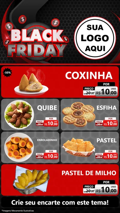 Modelo de TV para TV Vertical com o tema Black Friday para Salgadaria