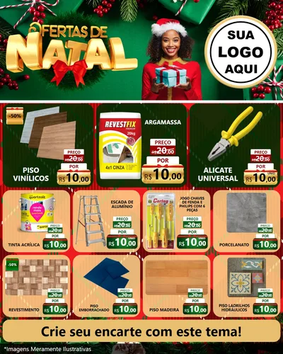 Modelo de Rede Social para Feed Instagram com o tema Ofertas de Natal para Material para Construção