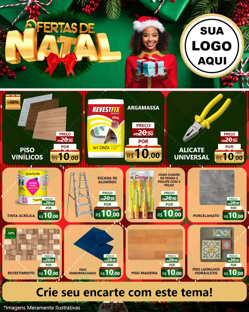 Modelo de Rede Social para Feed Instagram com o tema Ofertas de Natal para Material para Construção