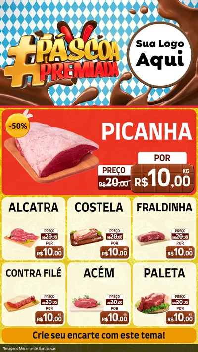 Modelo de Rede Social para Stories com o tema Páscoa Premiada para Açougue