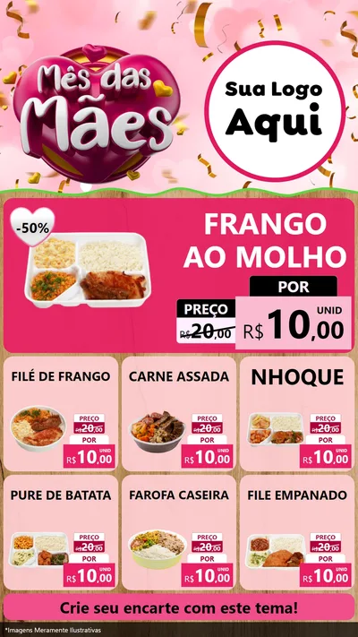Modelo de Rede Social para Stories com o tema Mês das Mães para Restaurante
