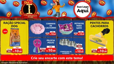 Modelo de TV para TV Horizontal com o tema Dia I - O Dia Mais Barato Do Mês para Pet Shop