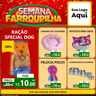 Modelo de Rede Social para Feed Facebook com o tema Semana Farroupilha para Pet Shop