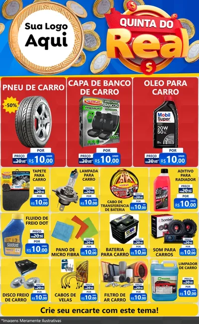 Modelo de Encarte para Encarte Grande com o tema Quinta do Real para Auto peças