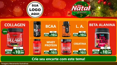 Modelo de TV para TV Horizontal com o tema Um Natal de Ofertas para Suplementos alimentares
