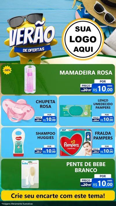 Modelo de TV para TV Vertical com o tema Verão de Ofertas para Bebês