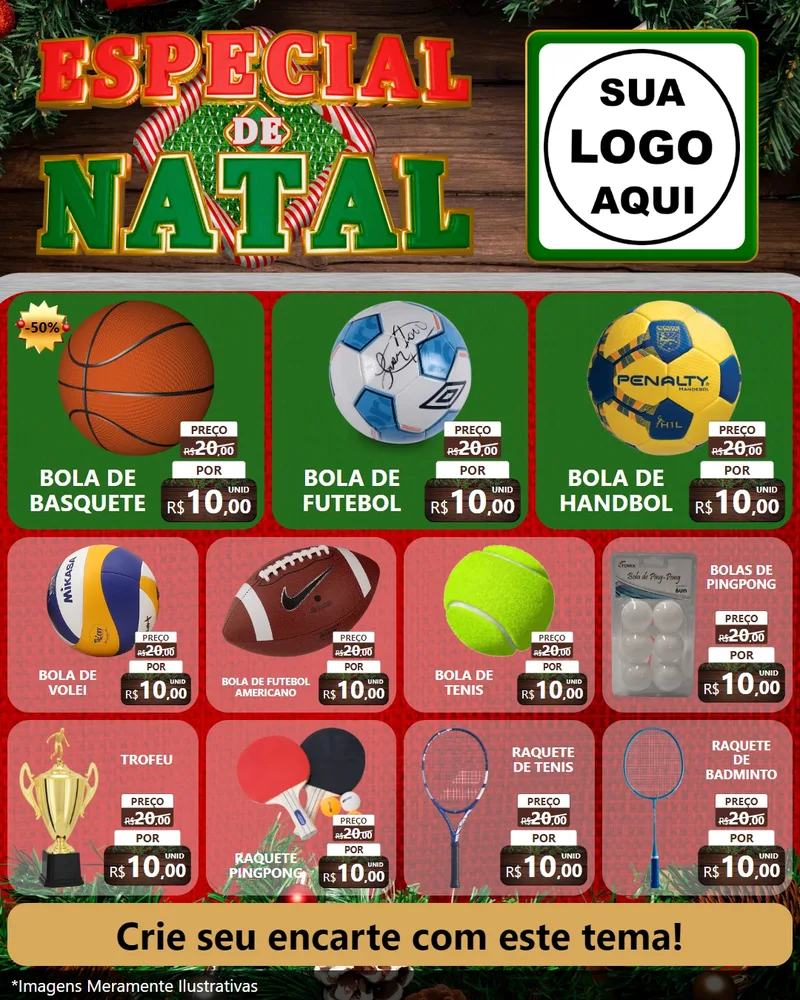 Modelo de Rede Social para Feed Instagram com o tema Especial de Natal para Artigos Esportivos