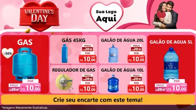 Modelo de TV para TV Horizontal com o tema Valentine's Day para Água e gás
