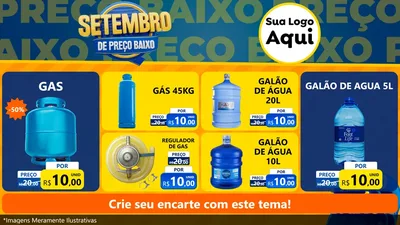 Modelo de TV para TV Horizontal com o tema Setembro De Preço Baixo para Água e gás
