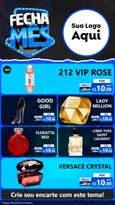 Modelo de TV para TV Vertical com o tema Fecha Mês para Perfumes