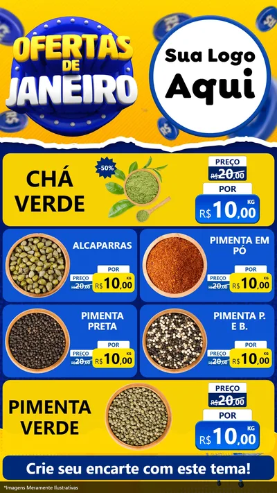 Modelo de TV para TV Vertical com o tema Ofertas de Janeiro para Produtos Naturais