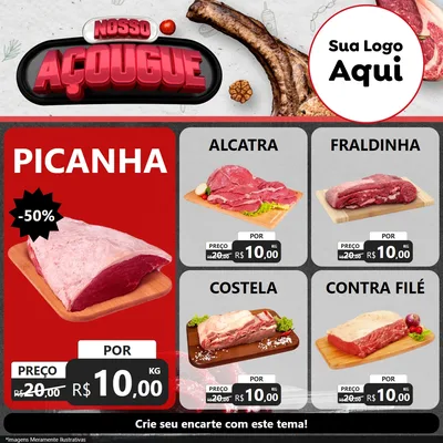 Modelo de Rede Social para Feed Facebook com o tema Nosso Açougue para Açougue