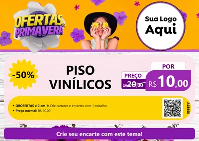 Modelo de Cartaz para Cartaz A4 Horizontal com o tema Ofertas Da Primavera para Material para Construção