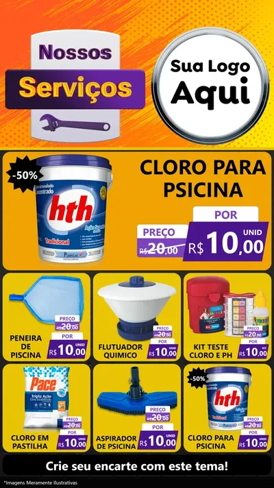 Modelo de Rede Social para Stories com o tema Nossos Serviços para Produtos para Piscina