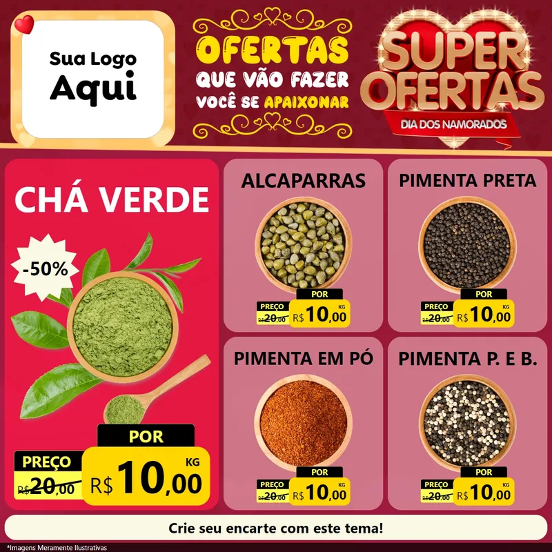 Modelo de Rede Social para Feed Facebook com o tema Dia dos Namorados para Produtos Naturais