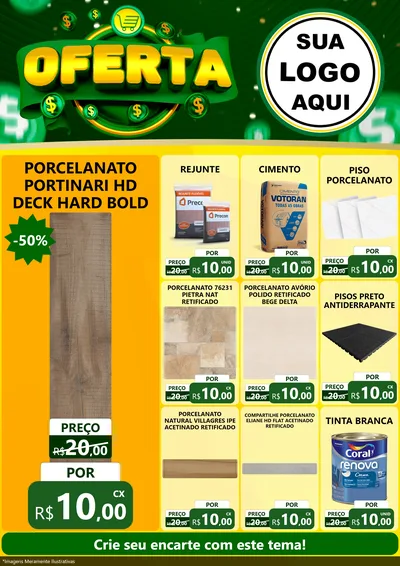 Modelo de Encarte para Encarte A4 Vertical com o tema Oferta para Pisos e revestimentos